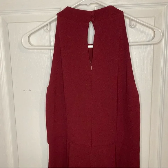 Ann Taylor Factory Cranberry/Burgundy Halter Top Jumpsuit Size 0 - Picture 5 of 9